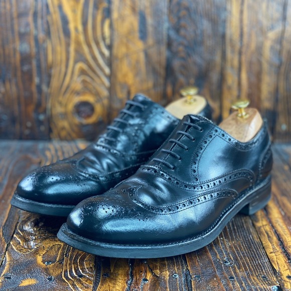 Other - Herring Wingtip‎ Black Leather Brogue Men Dress Shoes Size UK 9.5 / US 10.5